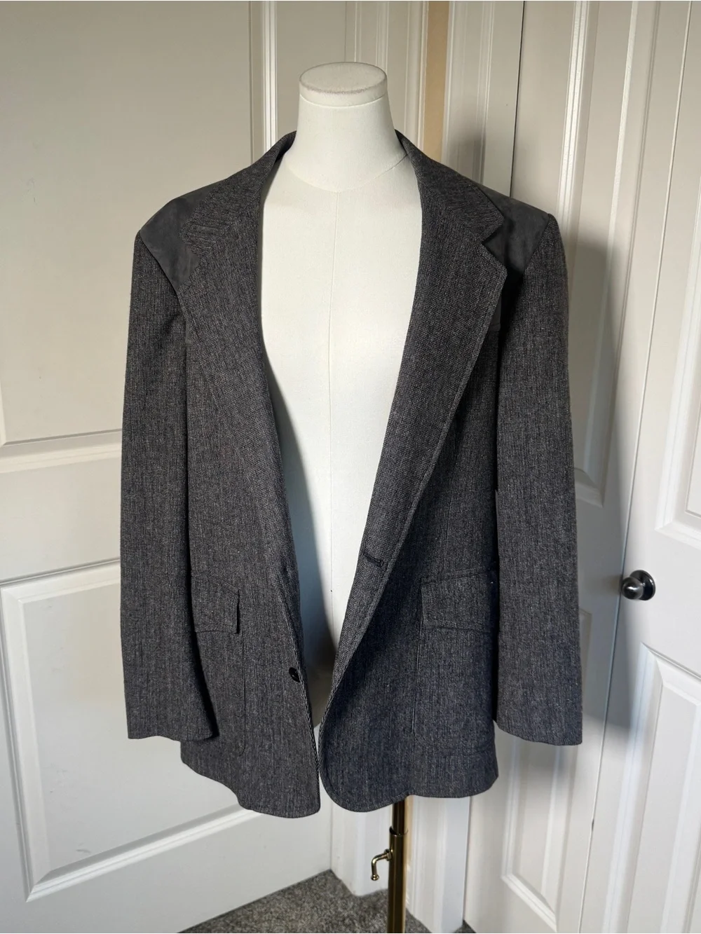 Vintage Pendleton Wool Western Blazer Sport Coat USA Gray Flecked 42